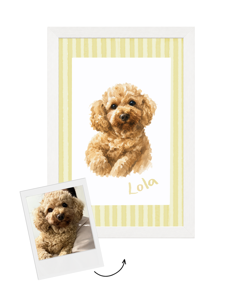 Custom Illustrated Fun Frames Pet Portrait Art