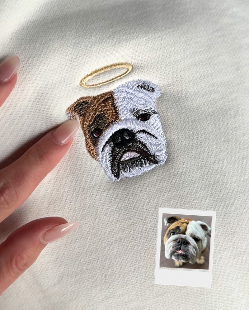 Custom Embroidered Halo Pet Portrait Jumper