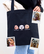 Custom Embroidered Pet Portrait Tote Bag