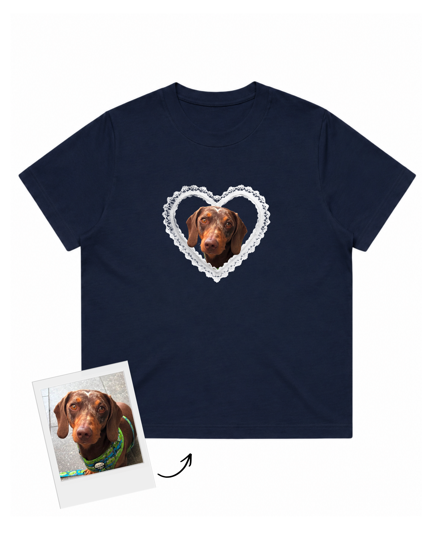 Custom Heart Ruffle Pet Tee