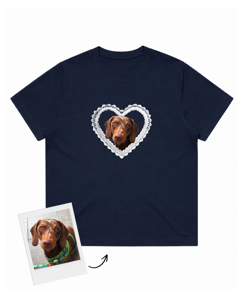 Custom Lace Heart Pet Tee