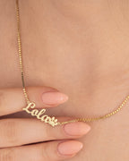 Custom Paw Print Name Necklace