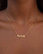 Custom Paw Print Name Necklace