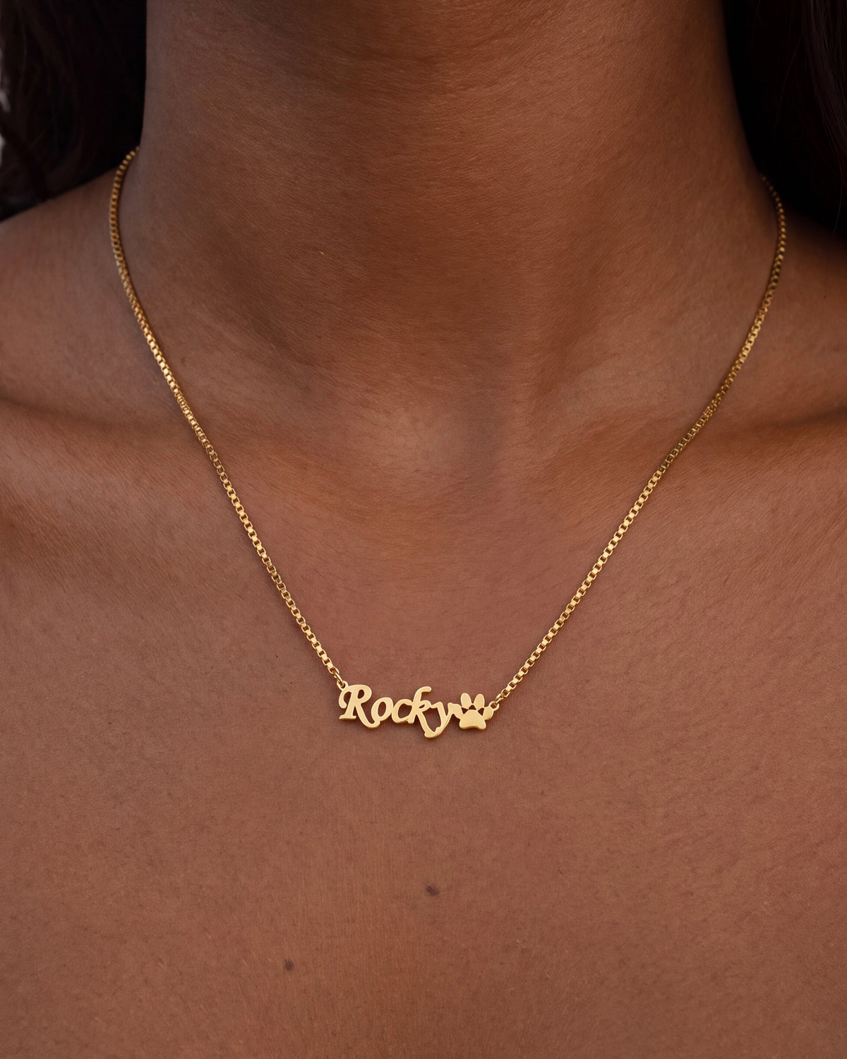 Custom Paw Print Name Necklace