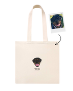 Custom Embroidered Pet Portrait Tote Bag
