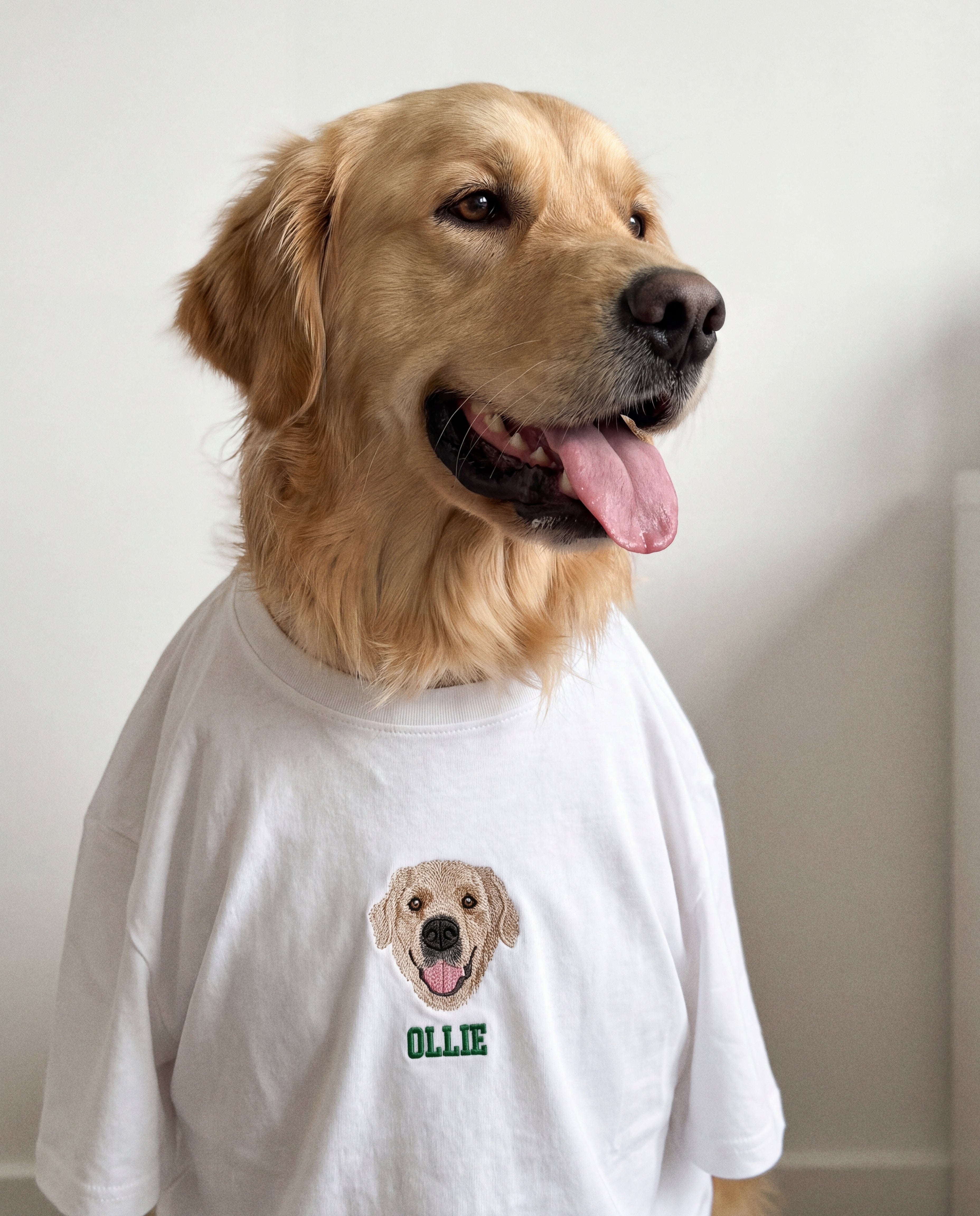 Custom Embroidered Pet Portrait T-Shirt