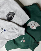Custom Pet Portrait Sweatshirt With Sleeve