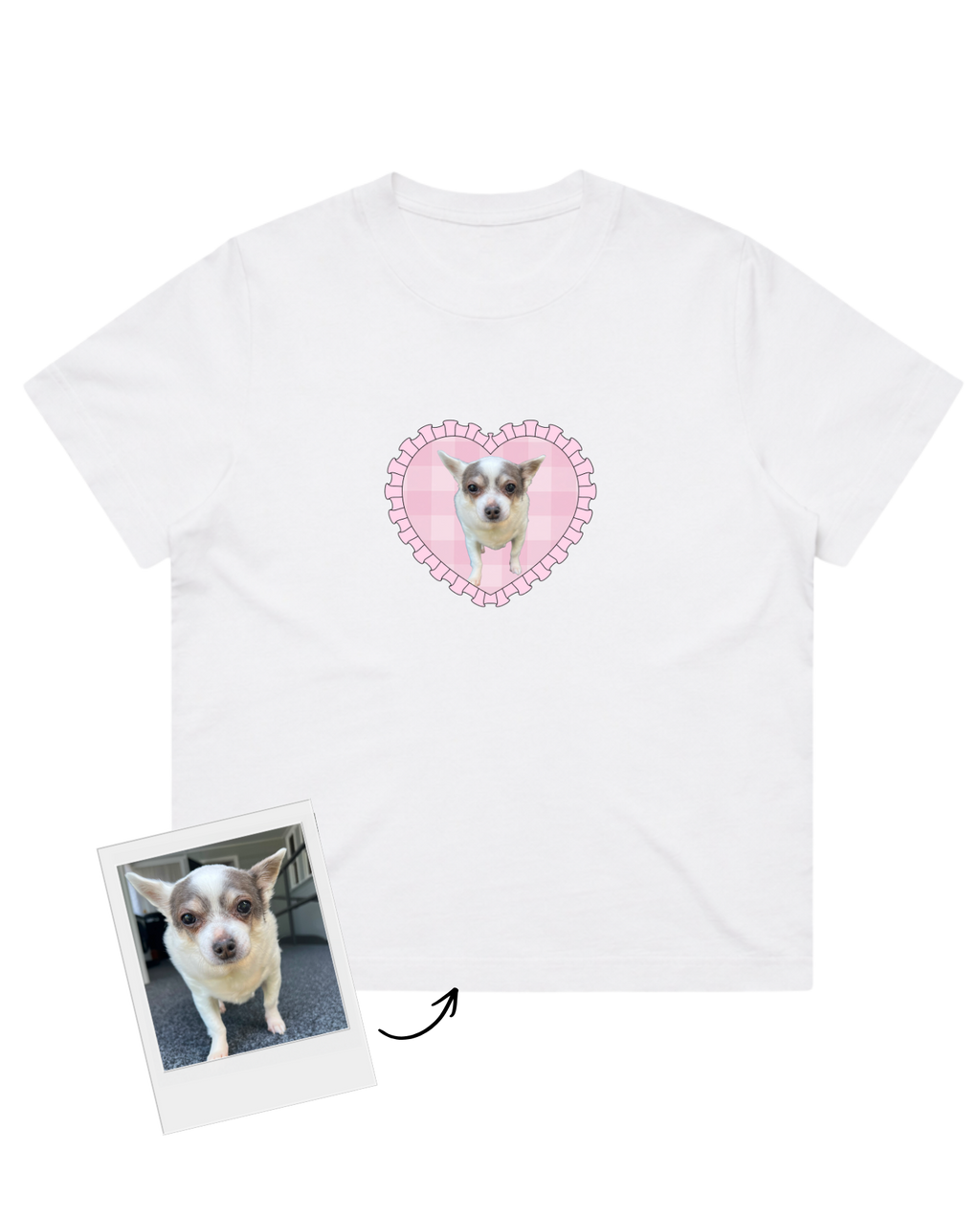 Custom Heart Gingham Pet Tee