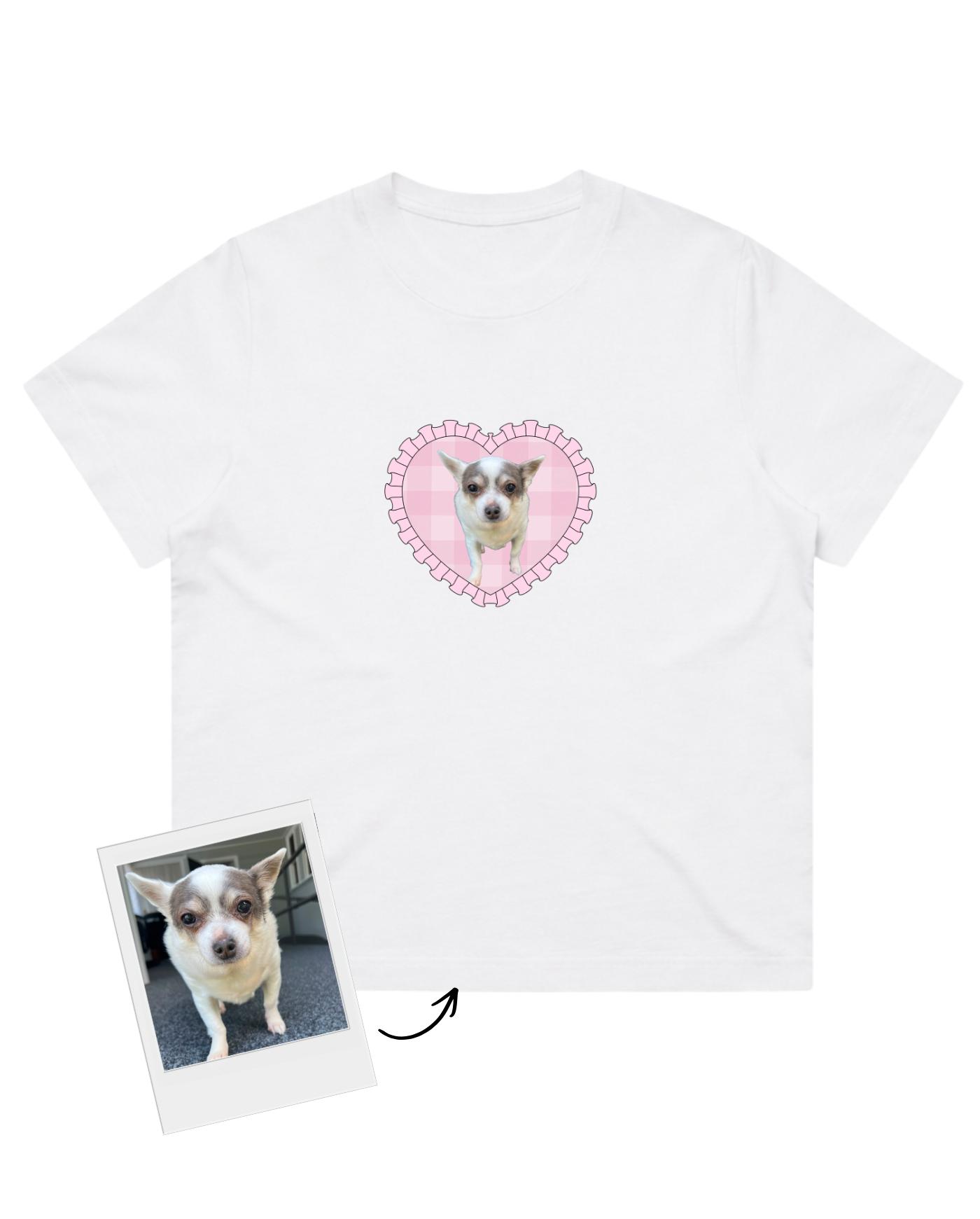 Custom Heart Gingham Pet Tee