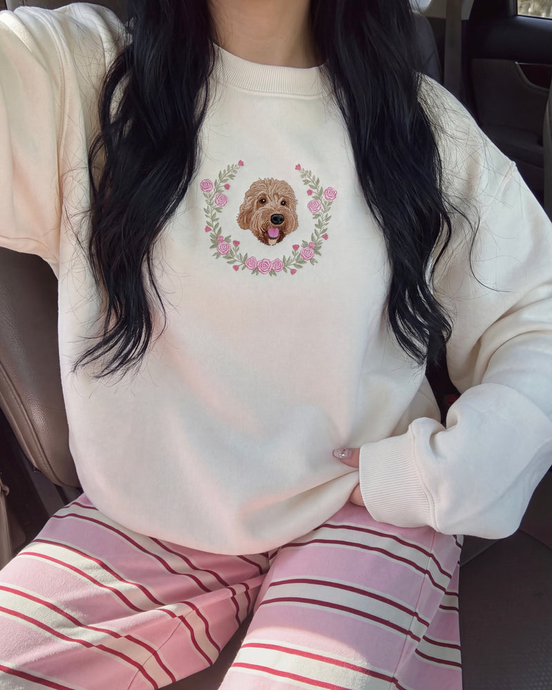 Custom Embroidered Pet Floral Jumper