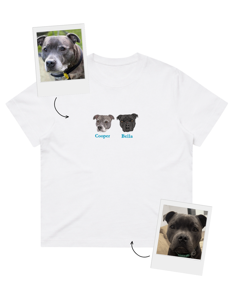 Custom Embroidered Pet Portrait T-Shirt