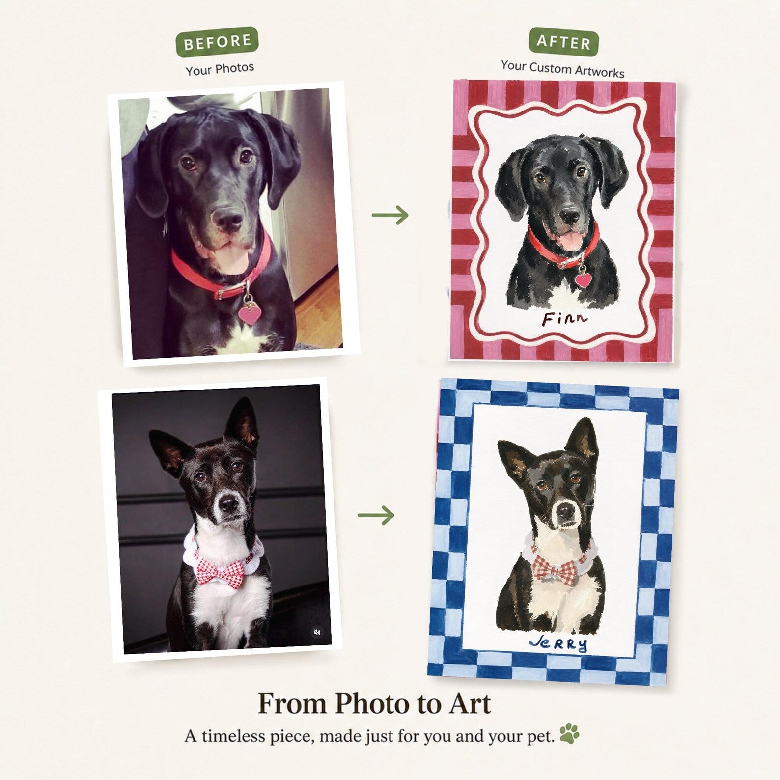 Custom Illustrated Pet Portrait Artwork
