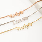 Custom Paw Print Name Necklace