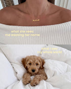 Custom Paw Print Name Necklace