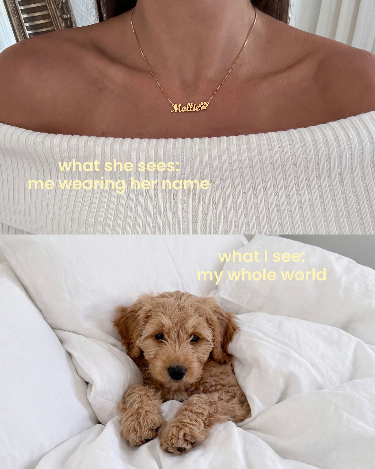 Custom Paw Print Name Necklace