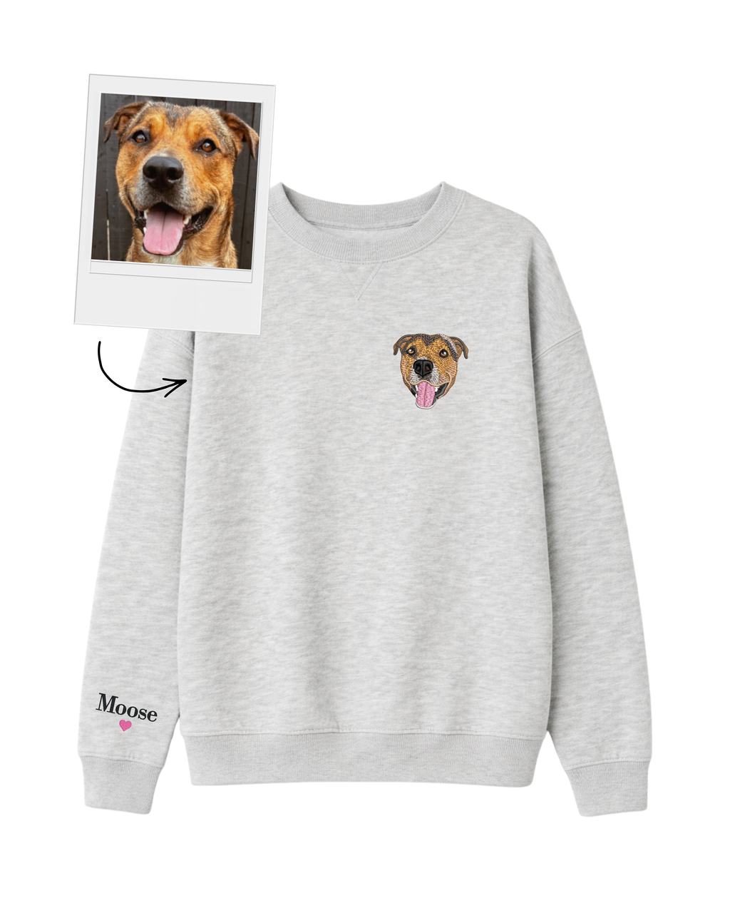 Custom Pet Portrait Sweatshirt With Sleeve