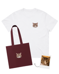 Custom Embroidered Pet Portrait T-Shirt + Tote Bundle