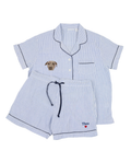Custom Embroidered Pet Portrait Navy Short Sleeve Pyjama Set